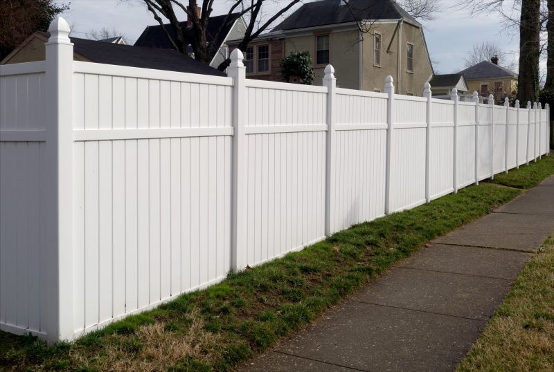 Gray Vinyl Fence Installation